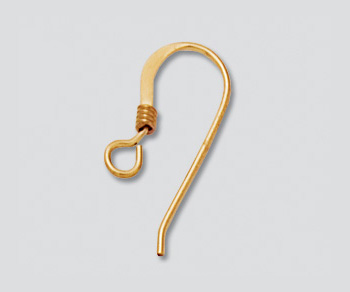 gold flat french earwire w/ coil