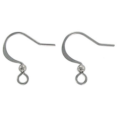 SILVER FLAT FRENCH BALL EARWIRE