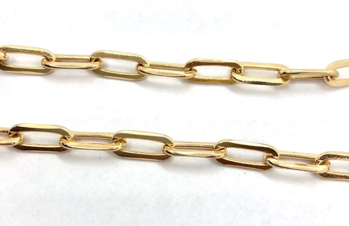 paper clip chain flat gold