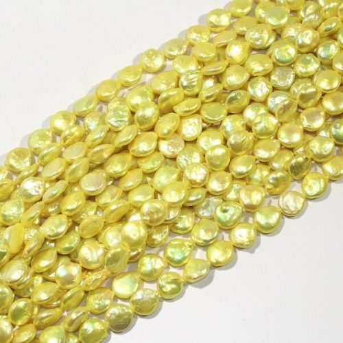 yellow fresh water coin pearl