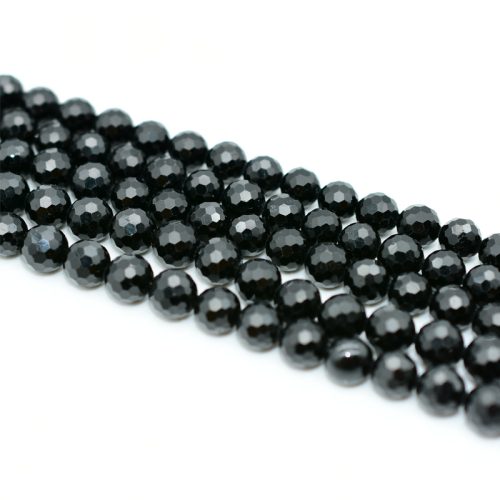 facted black tourmaline rounds