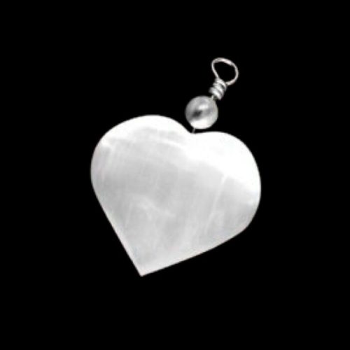 SELENITE HEART PENDANT