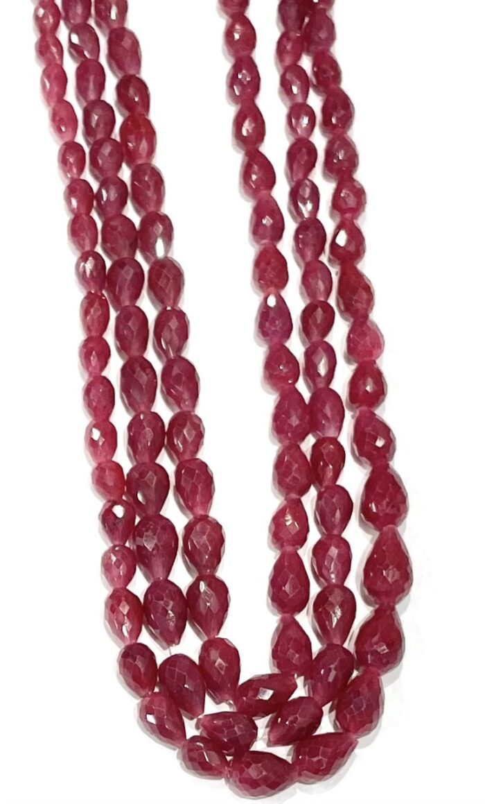 RUBY TEAR SHAPE FACETED