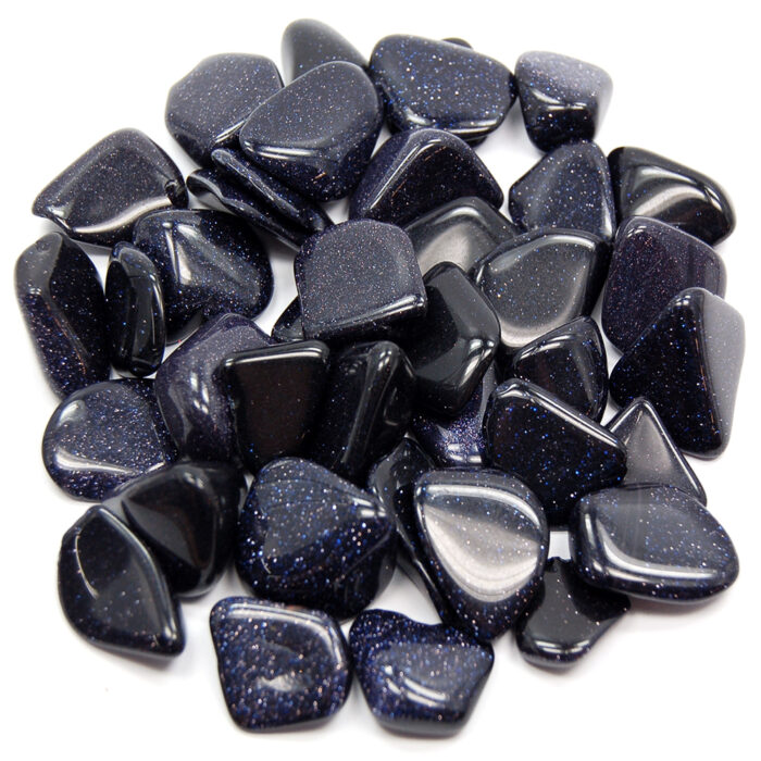 Goldstone Blue tumbled stones