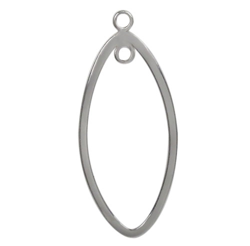 silver oval charm