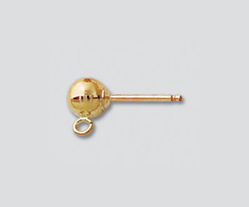 gold earpost w/ ball and jump ring