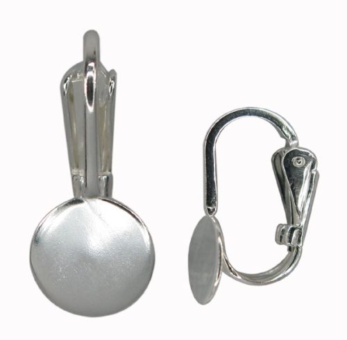silver clip on earwire w/ pad