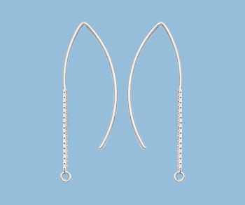 1352BS SILVER EARWIRE WITH CHAIN AND JUMP RING