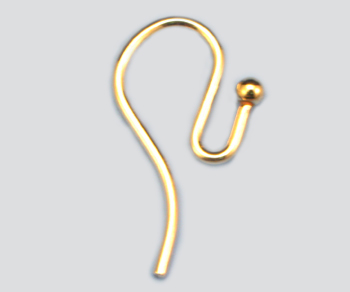 30636G GOLD FISH HOOK EARWIRE WITH BALL