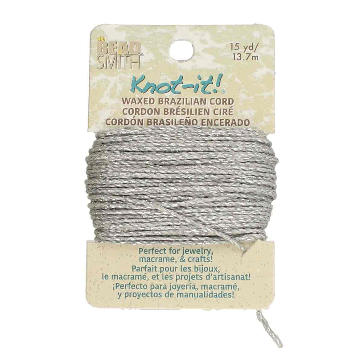 WAXED BRAZILIAN CORD- SILVER
