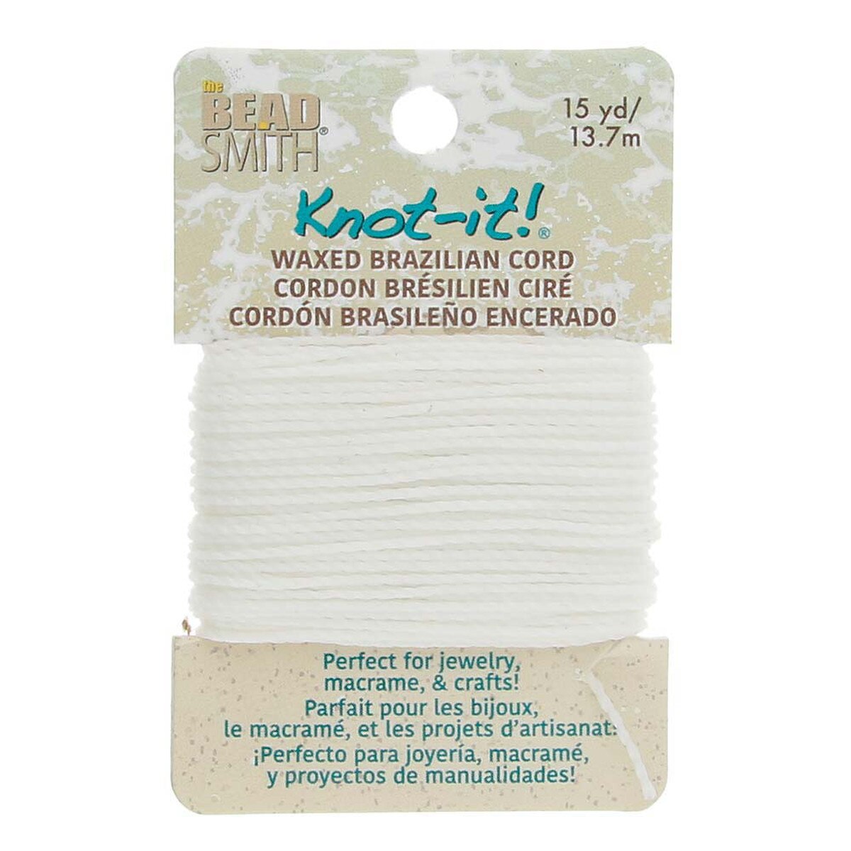 WAXED BRAZILIAN CORD - WHITE